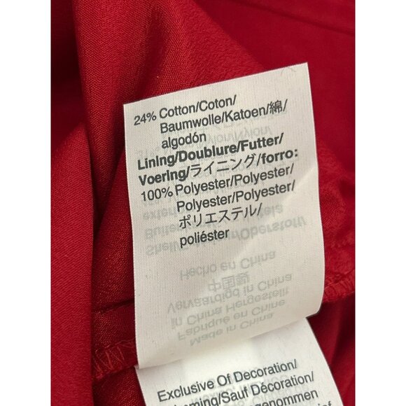 J Crew Red Lace Sleeveless Blouse Ruffle Collar Elegant Feminine Romantic Small - Picture 6 of 7